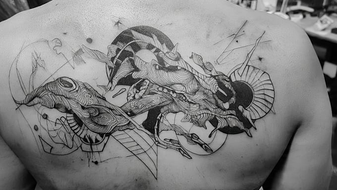 custom an abstract black tattoo design