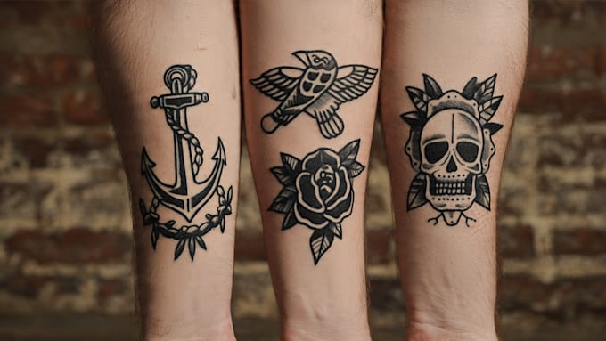 make old school style tattoo design