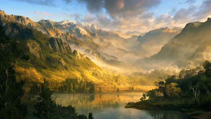 draw a natural landscape and background illustration