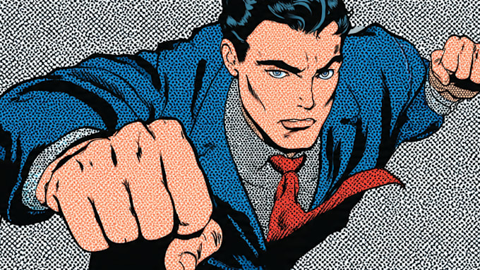 draw a retro pop art roy lichtenstein style