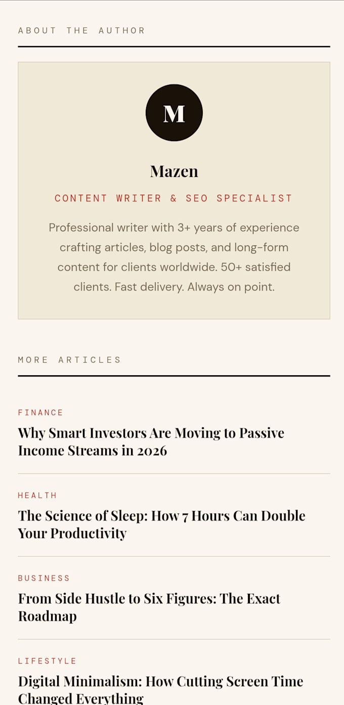 professional SEO articles and blog posts