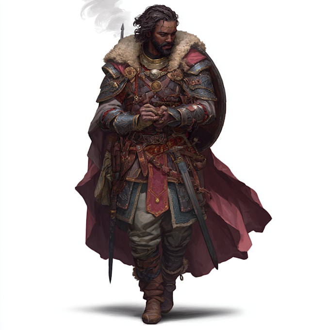 draw a fantasy character for dnd, pathfinder, etc