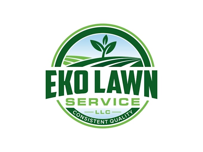 create a professional lawn service logo design