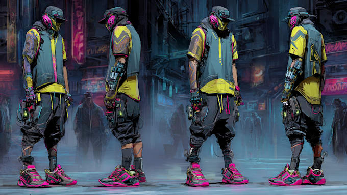 design cyberpunk character, original character design