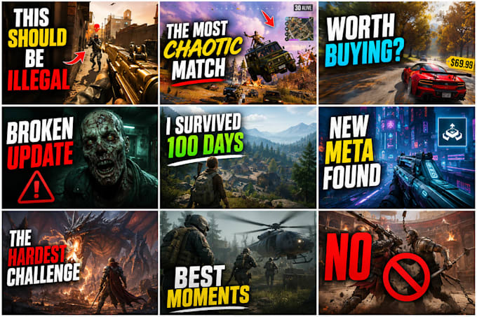 design high CTR gaming thumbnails for youtube