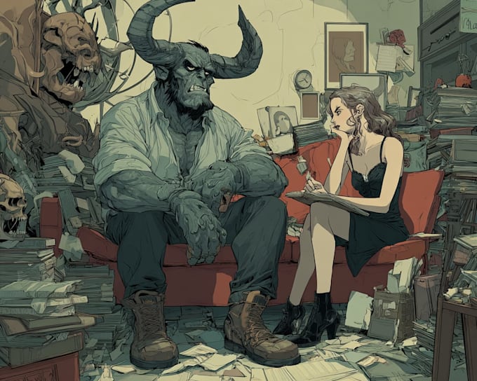 create custom comic book illustration and character art
