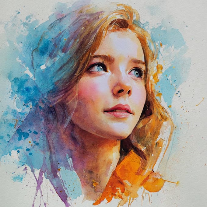 creat watercolor portrait art