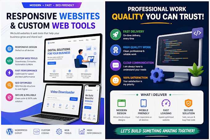create wordpress website, web tools and custom websites