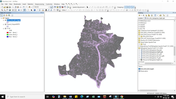 do gis georeferencing, digitizing, edge matching, and image processing