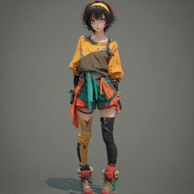 create original anime character sheet or reference for