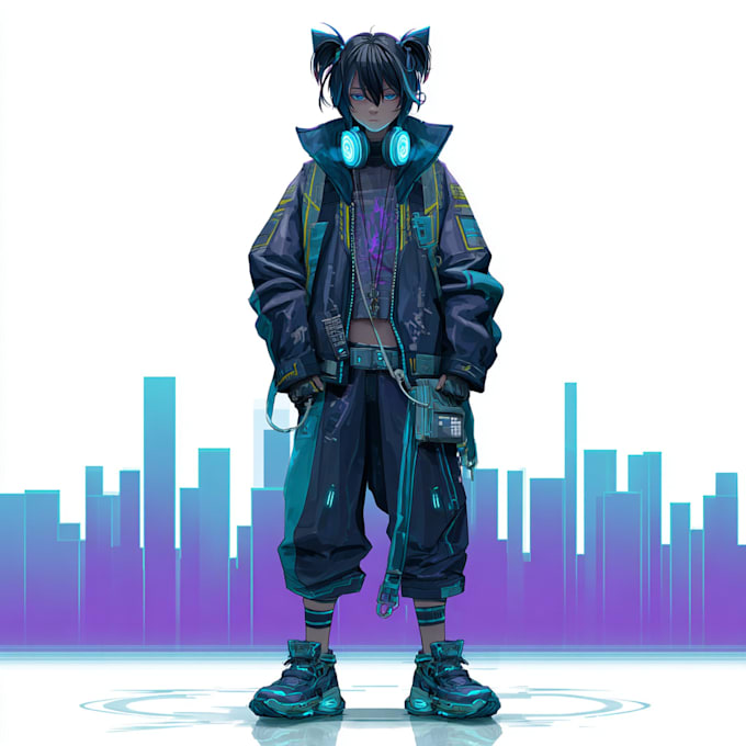 design anime character , cyberpunk character
