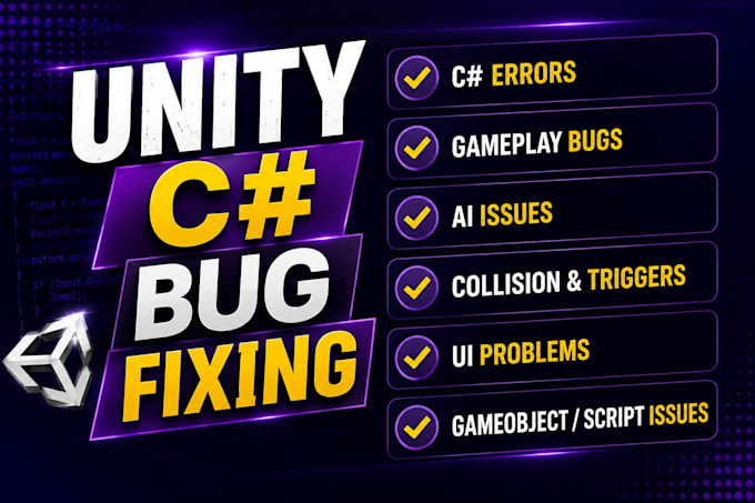 fix bugs and errors in your unity game