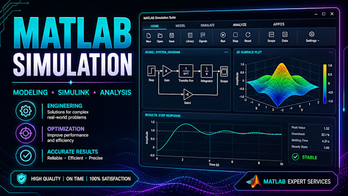 do matlab programming, simulink modeling and data analysis