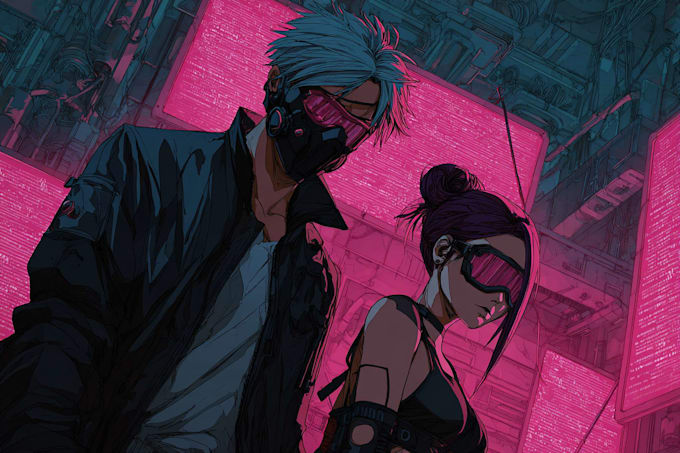 design anime character , cyberpunk character