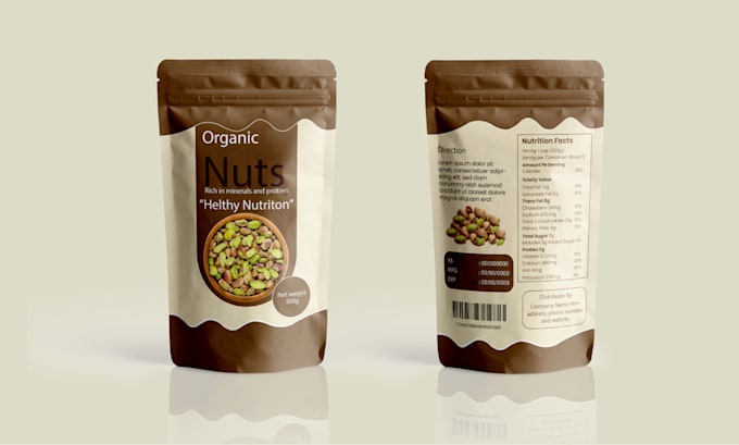 design a premium pouch snack food product packaging design