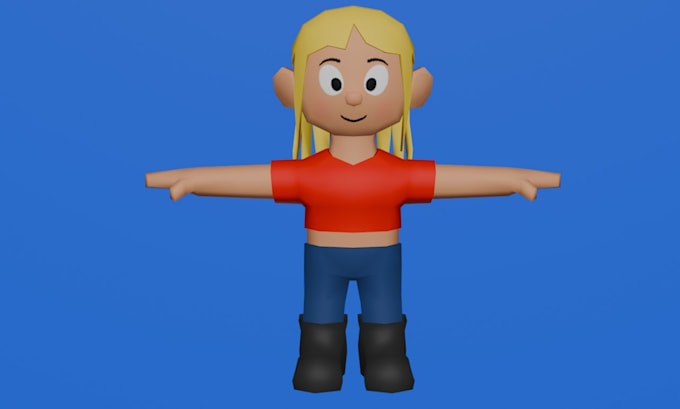 create custom 3d low poly character for games and animations