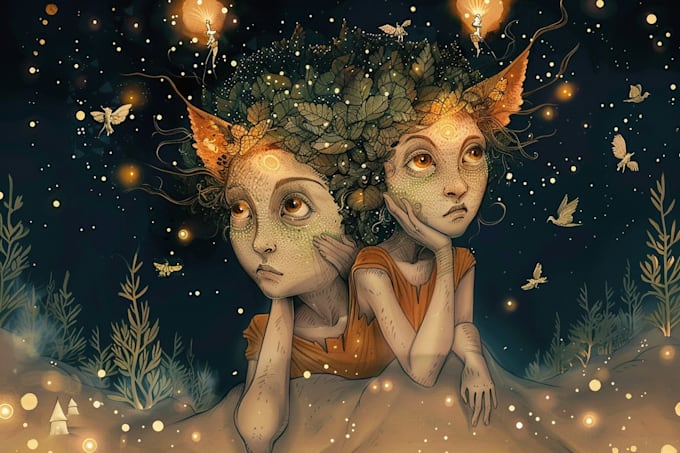 draw fantasy children illustration