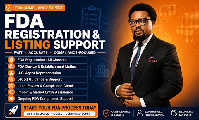 fda registration, fda listing and US agent service