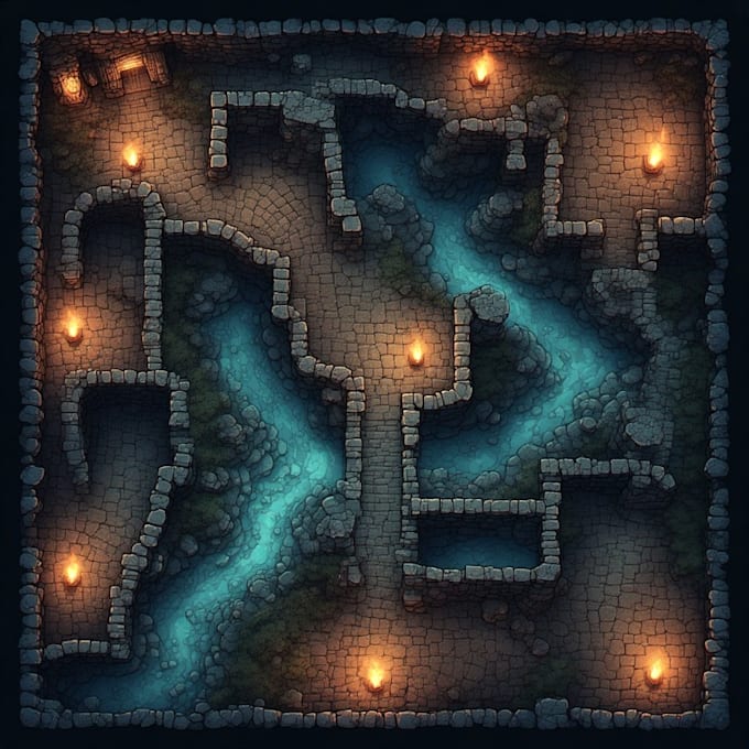 design a custom dungeon map or battle map for rpgs