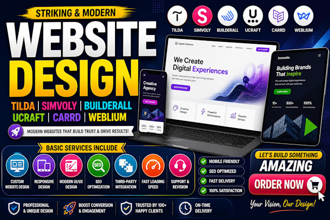 design strikingly tilda simvoly builderall ucraft carrd weblium website design