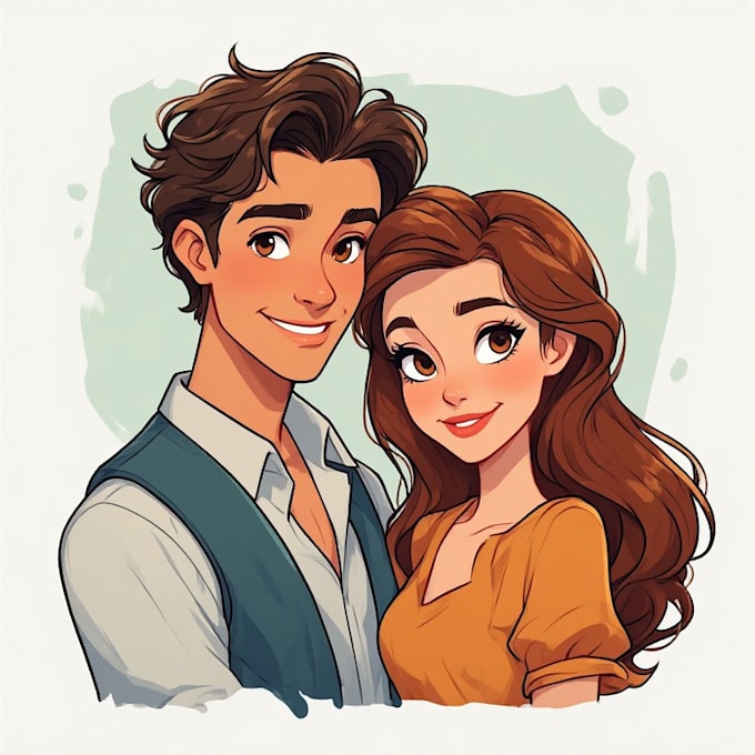 design a personalized couple portrait, perfect for gifts