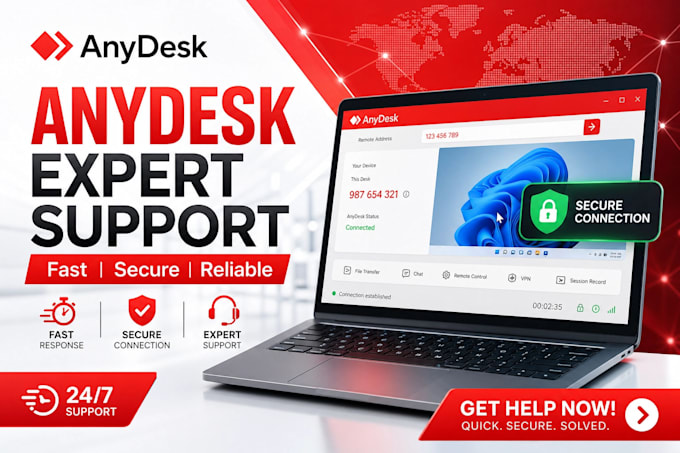 be your anydesk, teamviewer and rdp remote IT support expert