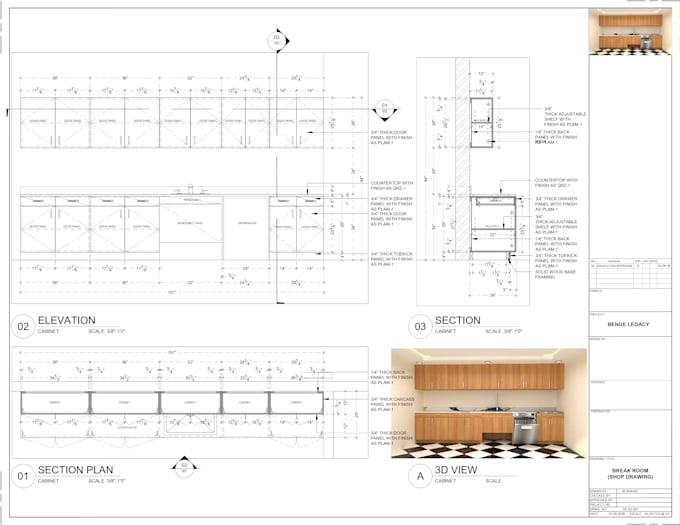 do custom woodworking and joinery shop drawings