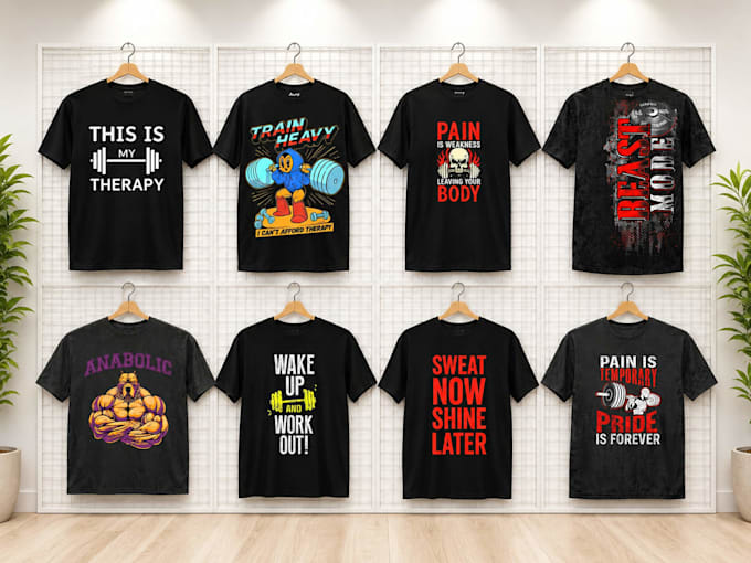 create premium gym wear and streetwear graphics for your brand
