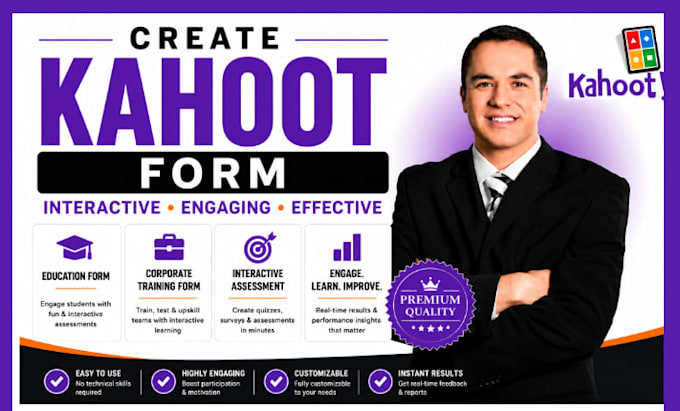 create kahoot form interactive assessment education form corporate training form