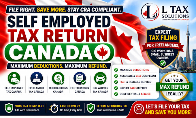 file self employed tax return canada with max deductions