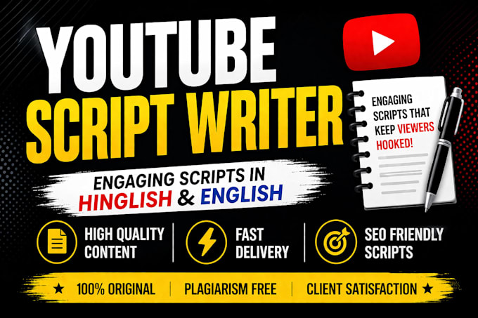 write engaging youtube scripts in hinglish , hindi or in english