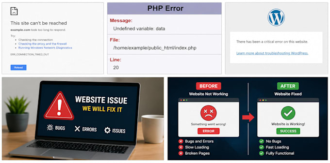 fix website errors bugs and issues fast