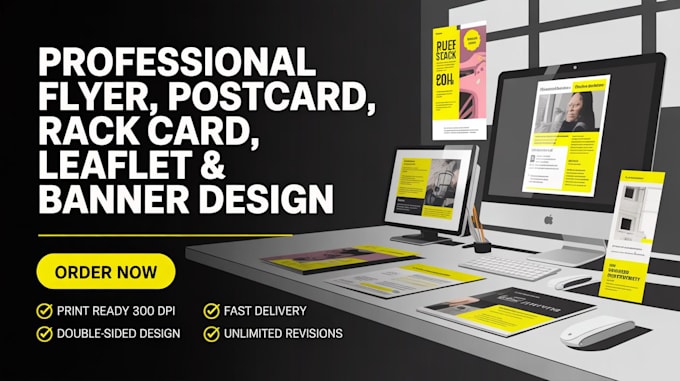 design a professional flyer, postcode, rack card, leaflet and banner