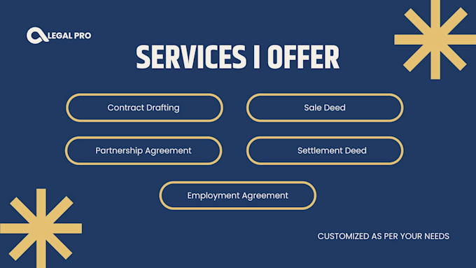 draft legal notices, contracts and agreement