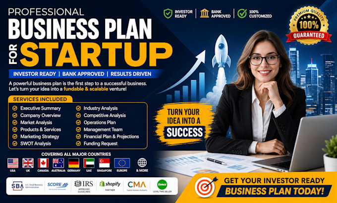 write startup business plan with financial projections