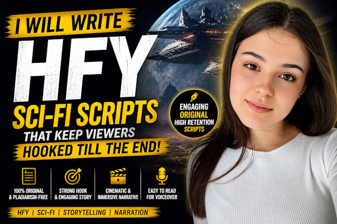 write viral youtube scripts for hfy, sci fi  storytelling