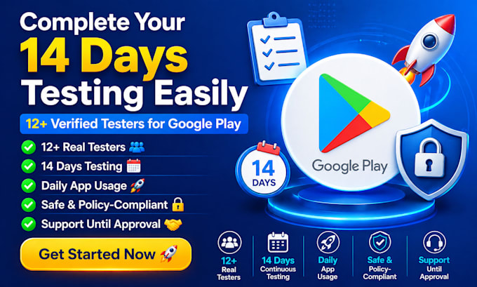 get 12 verifed android tester for closed testing
