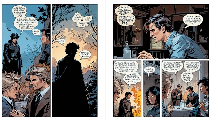 comic book illustration, comic graphic novel, comic