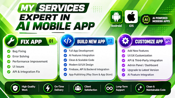 develop ai mobile app development, android IOS app