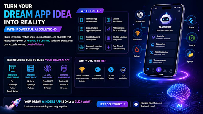 develop ai mobile app development, android IOS app