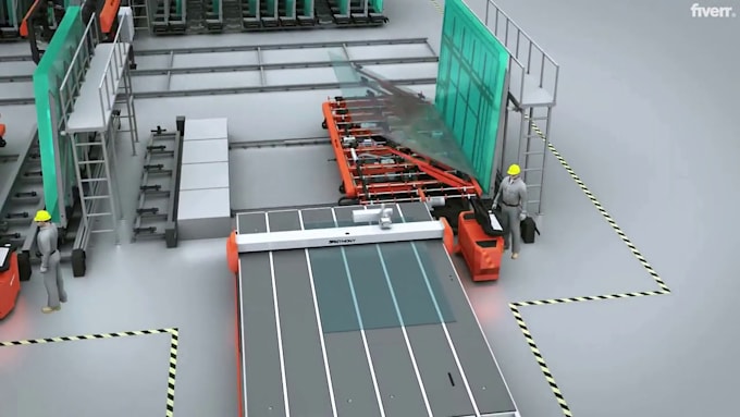 create 3d industrial animation factory process manufacturing explainer video