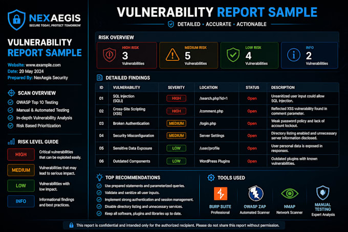 perform website security testing and find owasp vulnerabilities