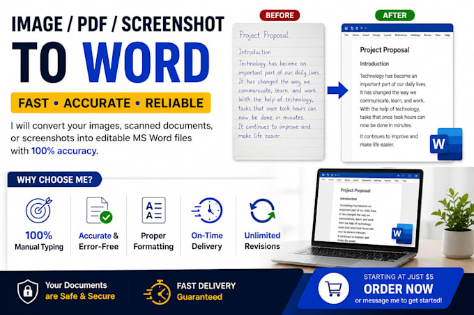 convert image to word by manual typing