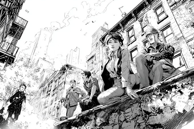 comic book illustration with comic