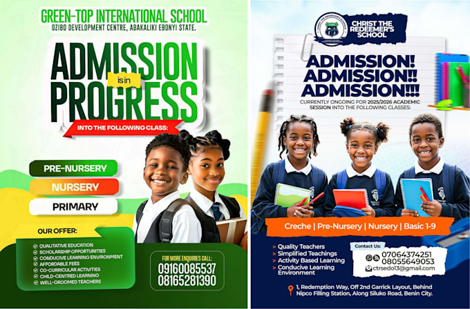 create school posters, educational flyers, kids banners