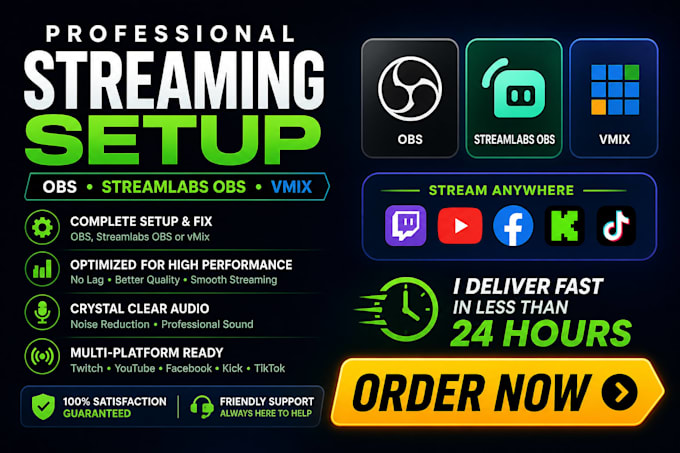 setup or fix obs studio streamlabs obs vmix for youtube twitch facebook