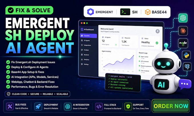 setup, fix emergent sh multi ai agent base44 ai app codex gemma 4 deploy vercel