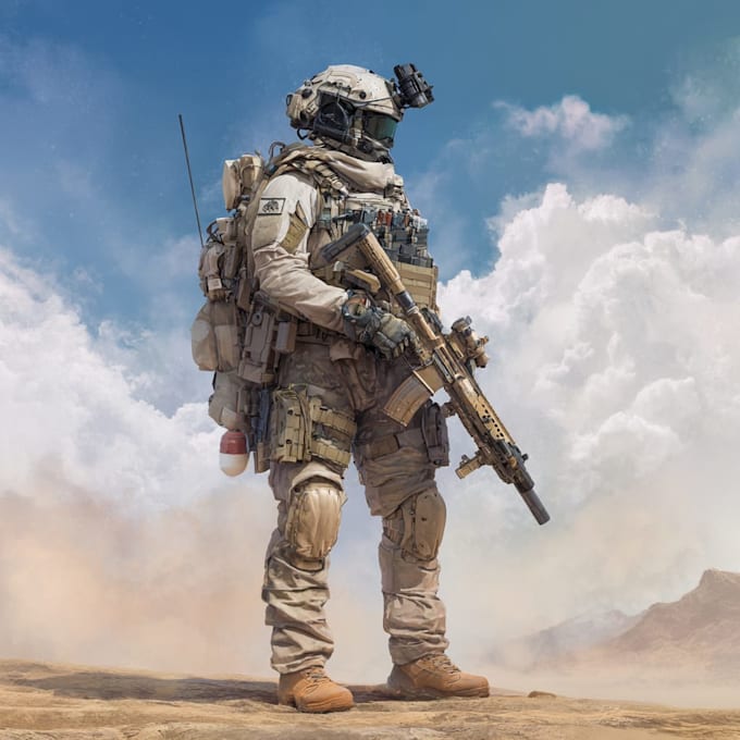 create realistic military, war, or sci fi illustrations