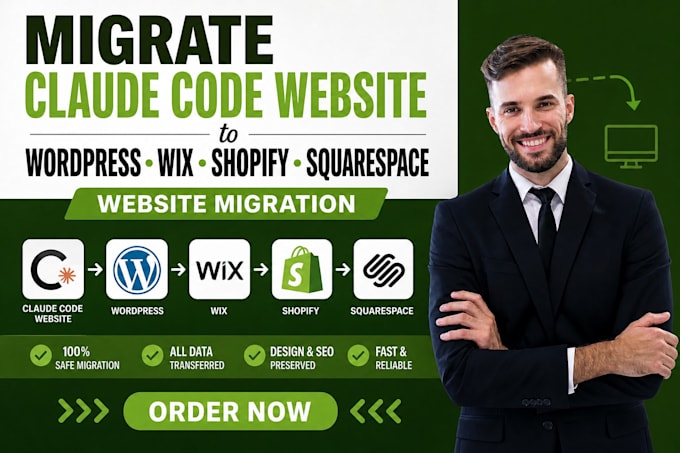 migrate claude code website to wordpress wix shopify squarespace migration