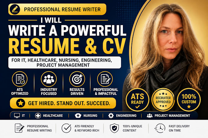 write resume, CV for IT, healthcare, nursing, engineering, project management
